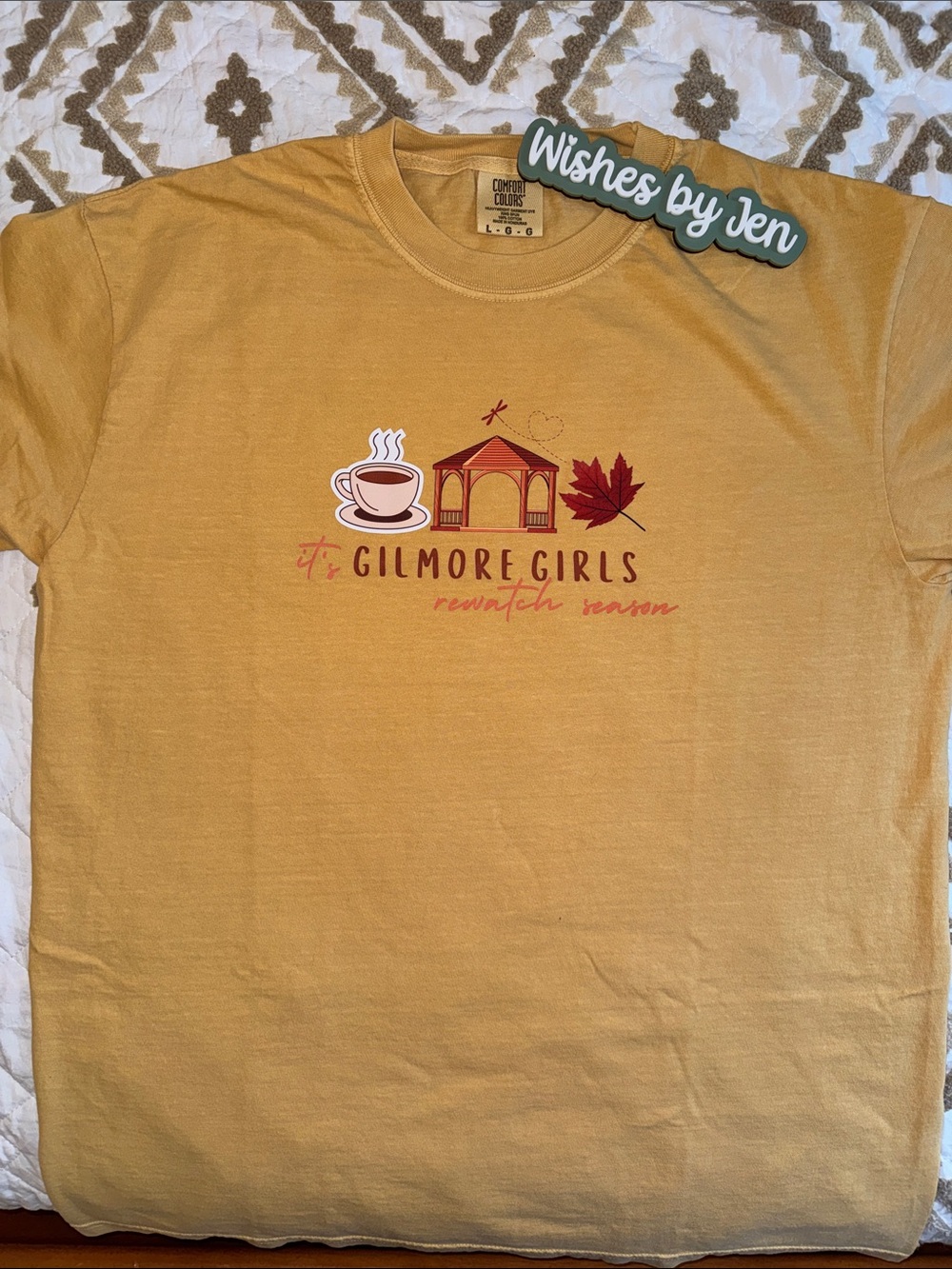 Comfort Colors Mustard Yellow Gilmore Girls rewatch season tee